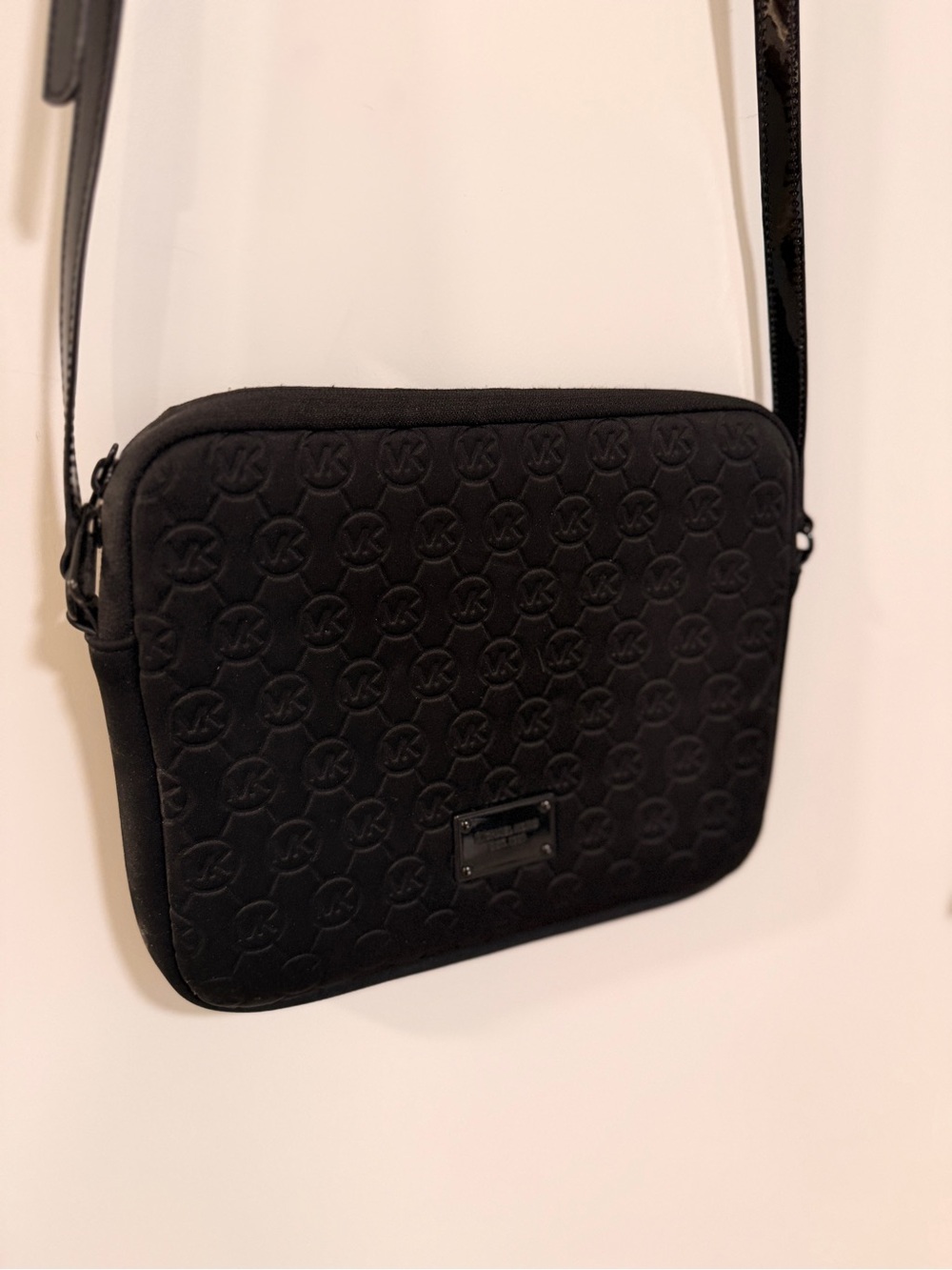 Michael Kors Black Quilted MK Logo Crossbody Bag